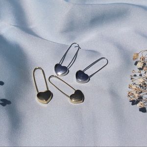 18k Gold Filled Heart Paperclip Earrings